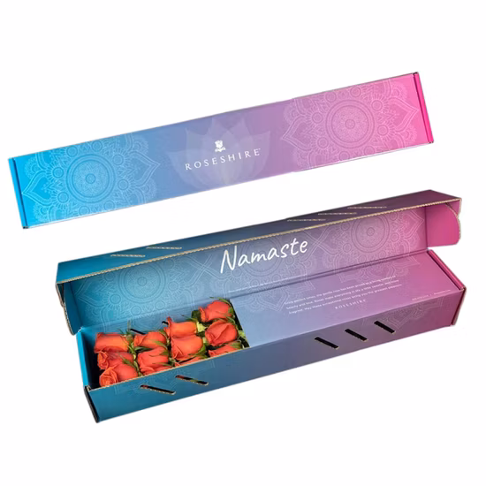 뜨거운 판매 사용자 정의 인쇄 로고 색상 핑크 카드 종이 삽입으로 포장 도매 꽃